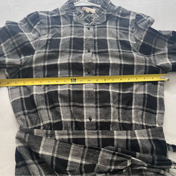 Sezane Capri Flannel Shirtdress Mini Wrap Washington Check French Academia 40 - Picture 15 of 16